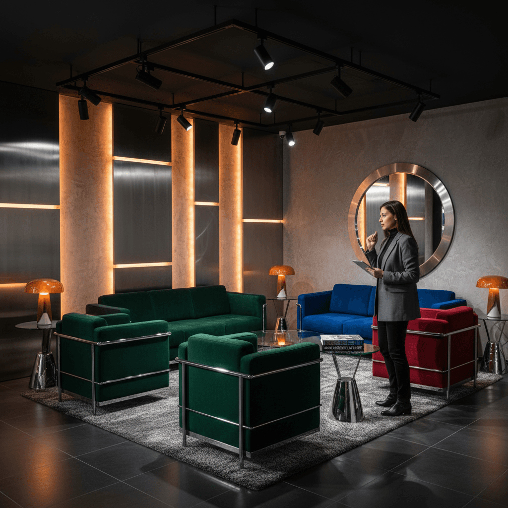 Completed modern lounge seating with professional evaluation